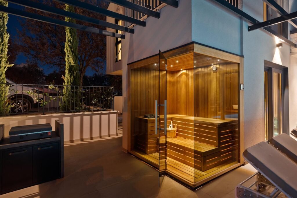 Private sauna at luxury villa Casa Tia in Istria near Poreč