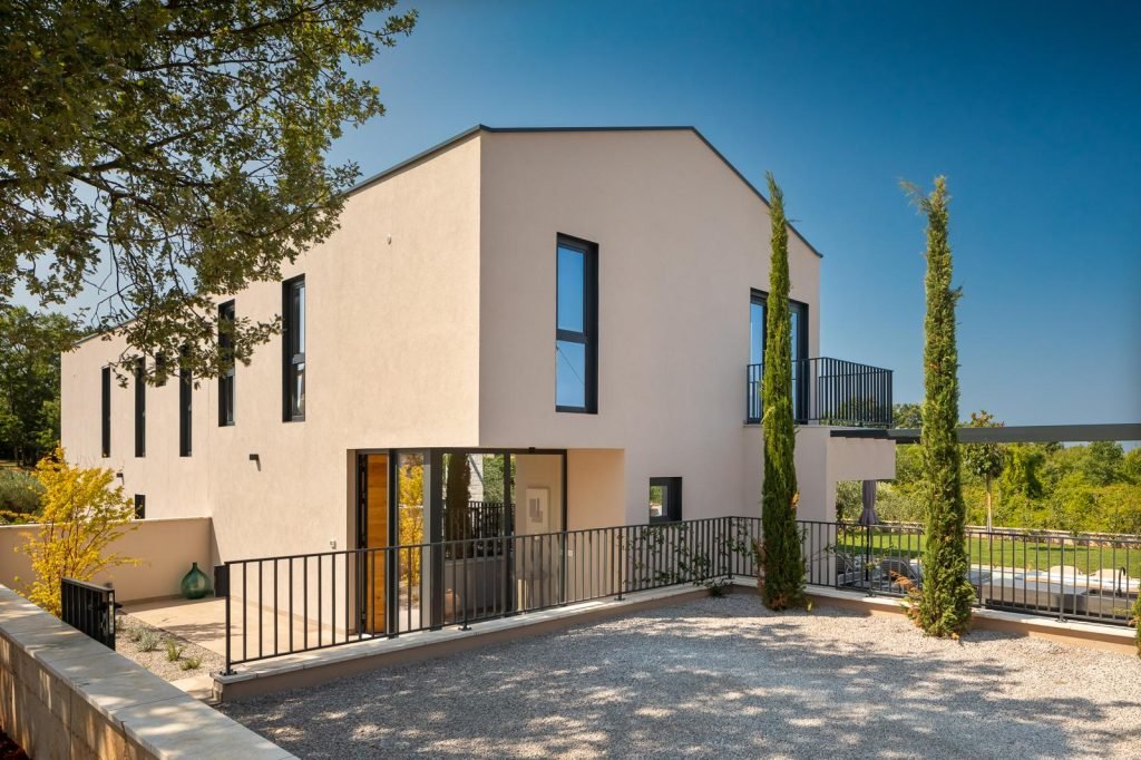 Exterior view of Casa Tia modern luxury villa with private pool in Istria, Croatia