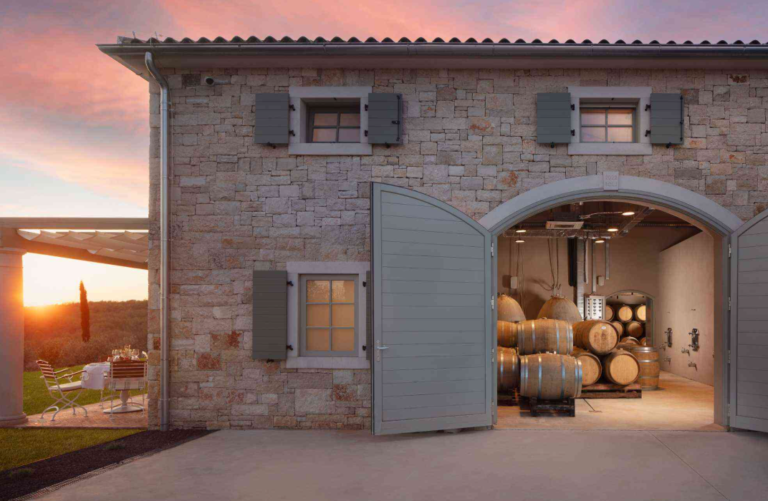 Saint Hills Winery in Istria with modern cantina and wine tasting setting